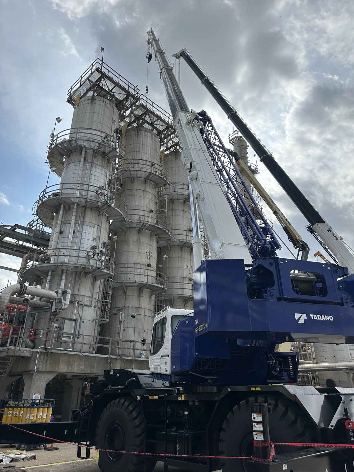 Tadano rough terrain crane at an industrial facility